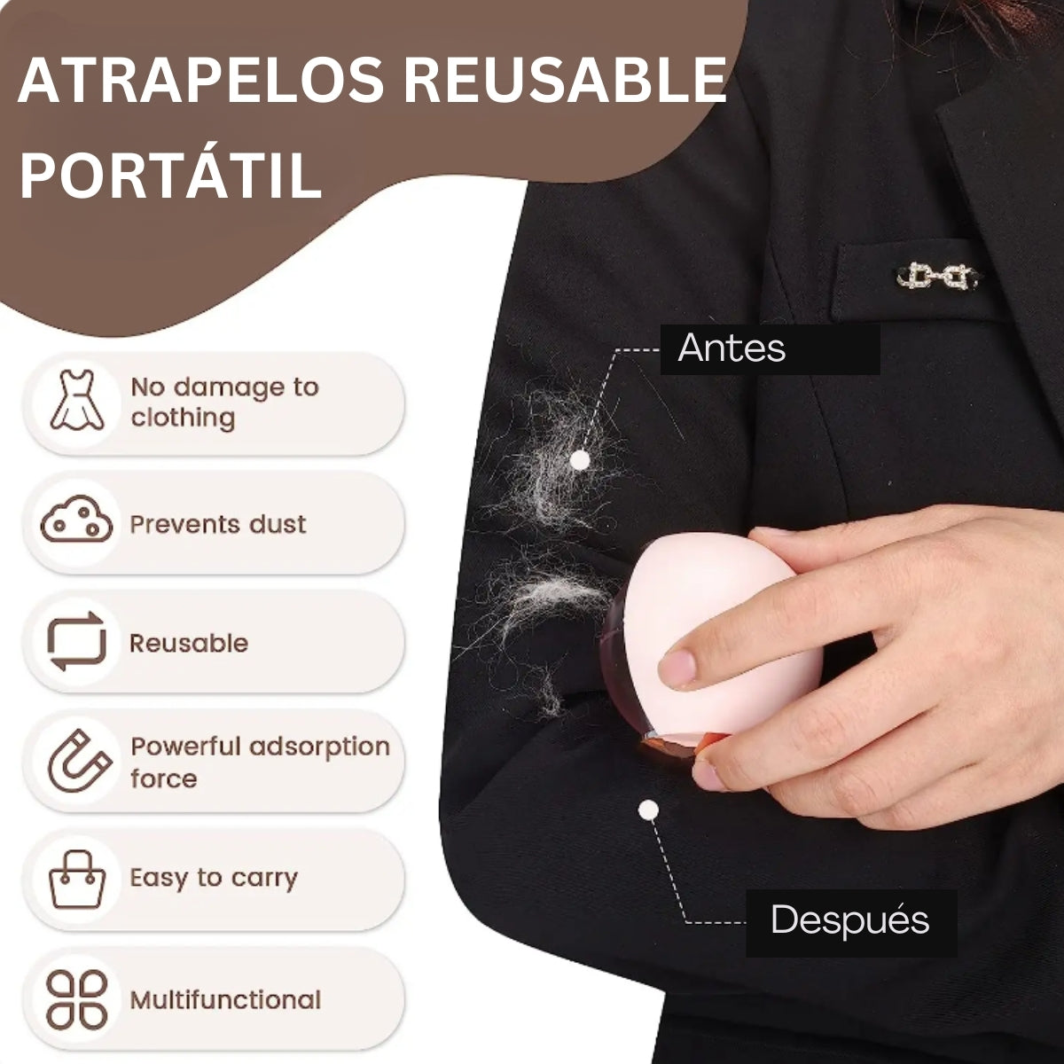 Pelota Pegajosa Quitapelos y Pelusas